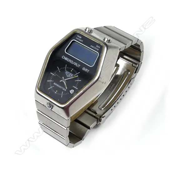A Heuer Chronosplit Manhattan GMT chronograph