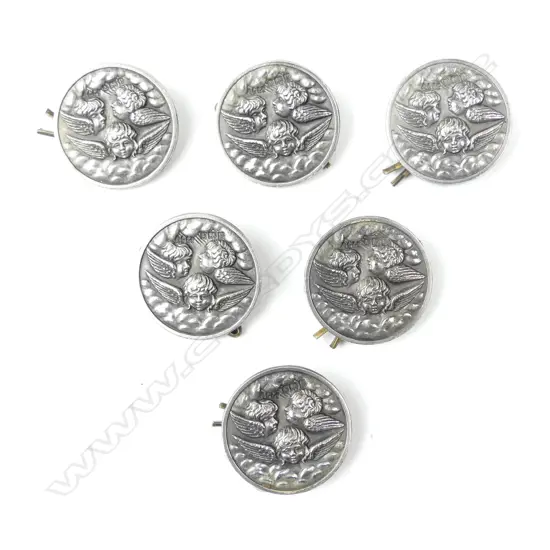 A set of six Edwardian silver buttons