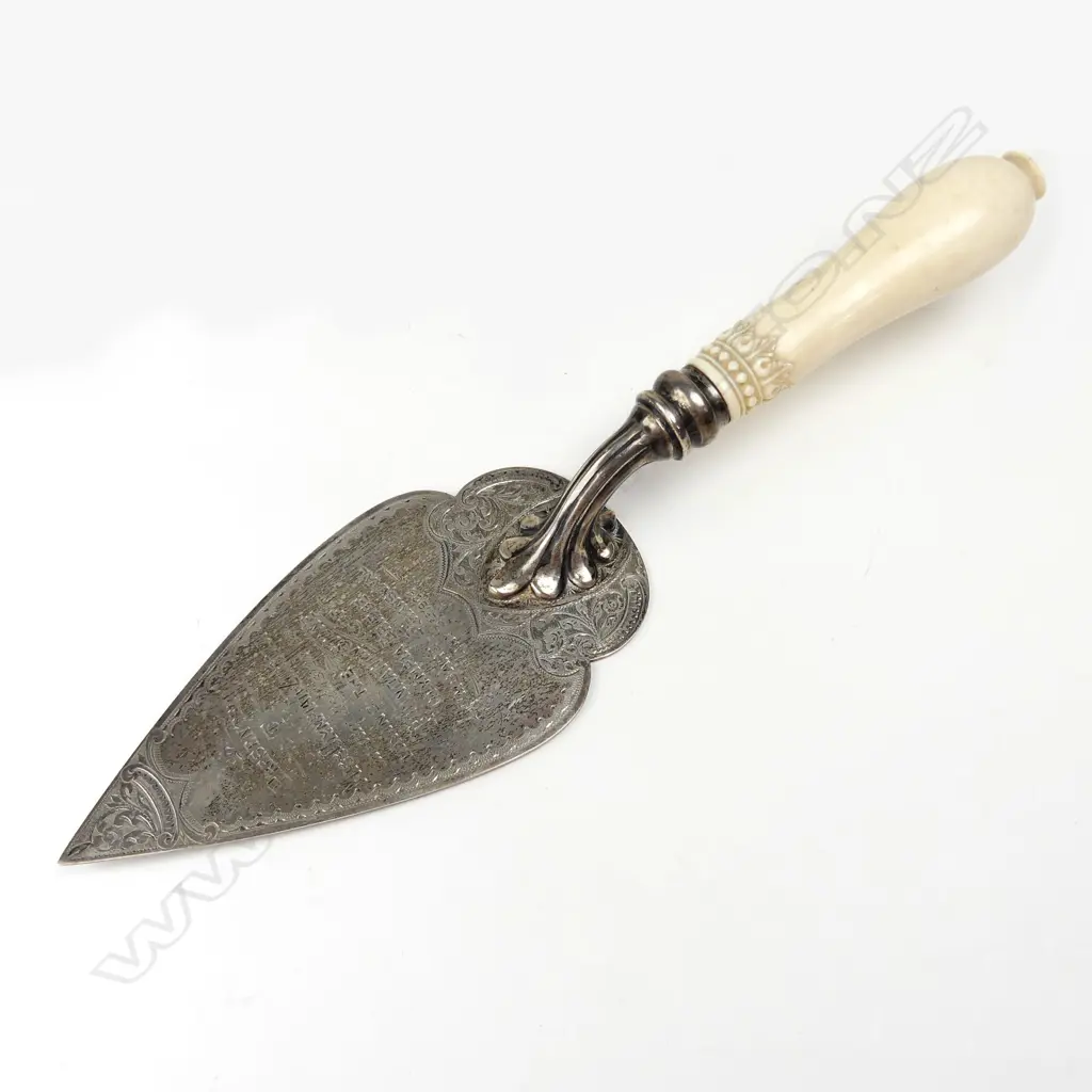 An ivory handled silver presentation trowel Image 1++
