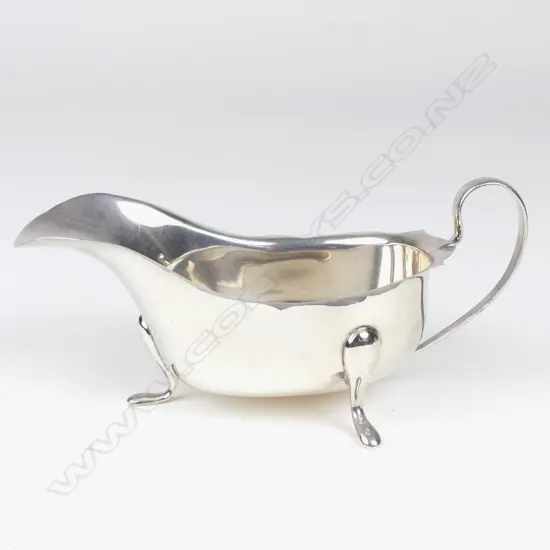 A silver sauce boat