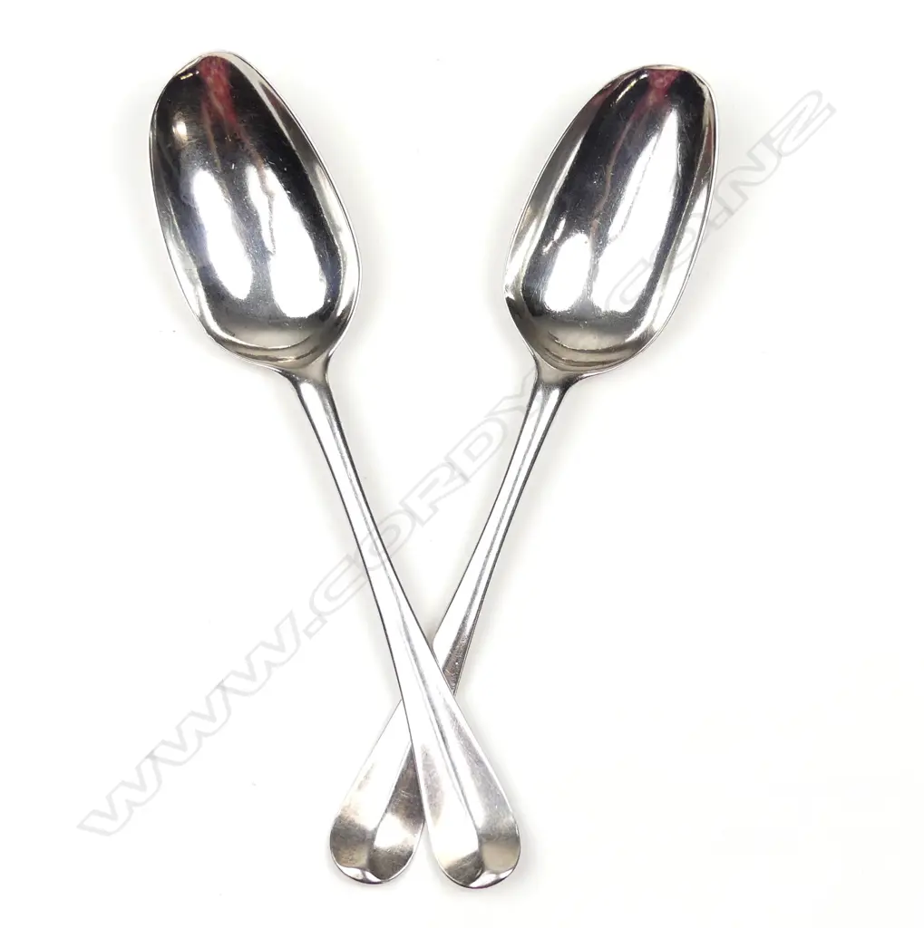 Two George II silver tablespoons Image 1++