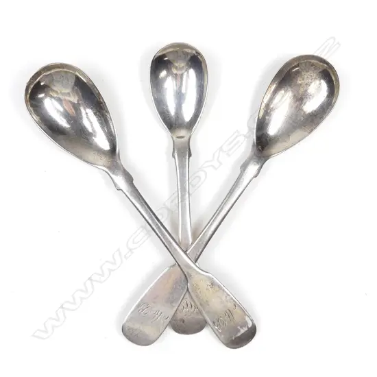 Three George IV silver mustard spoons