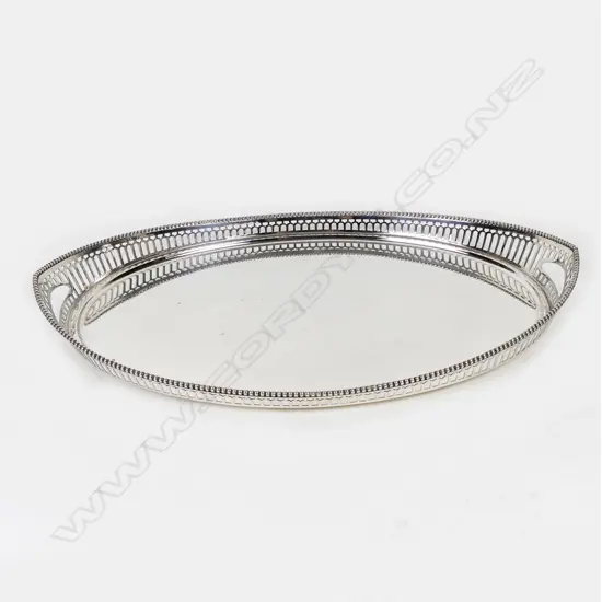 A Dutch silver gallery tray