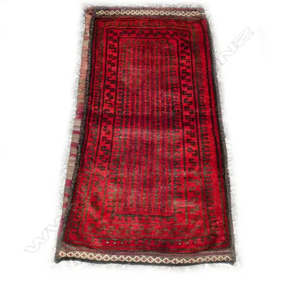 A large hand-knotted pile faced bedding bag