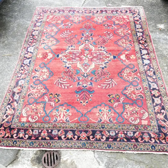 A Hamadan Lilihan hand knotted rug