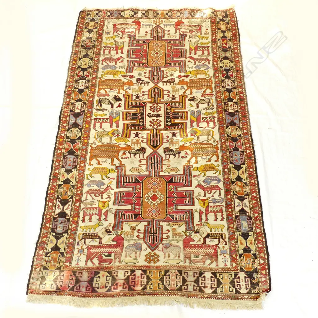 A vintage 'extra weft' kilim rug Image 1++
