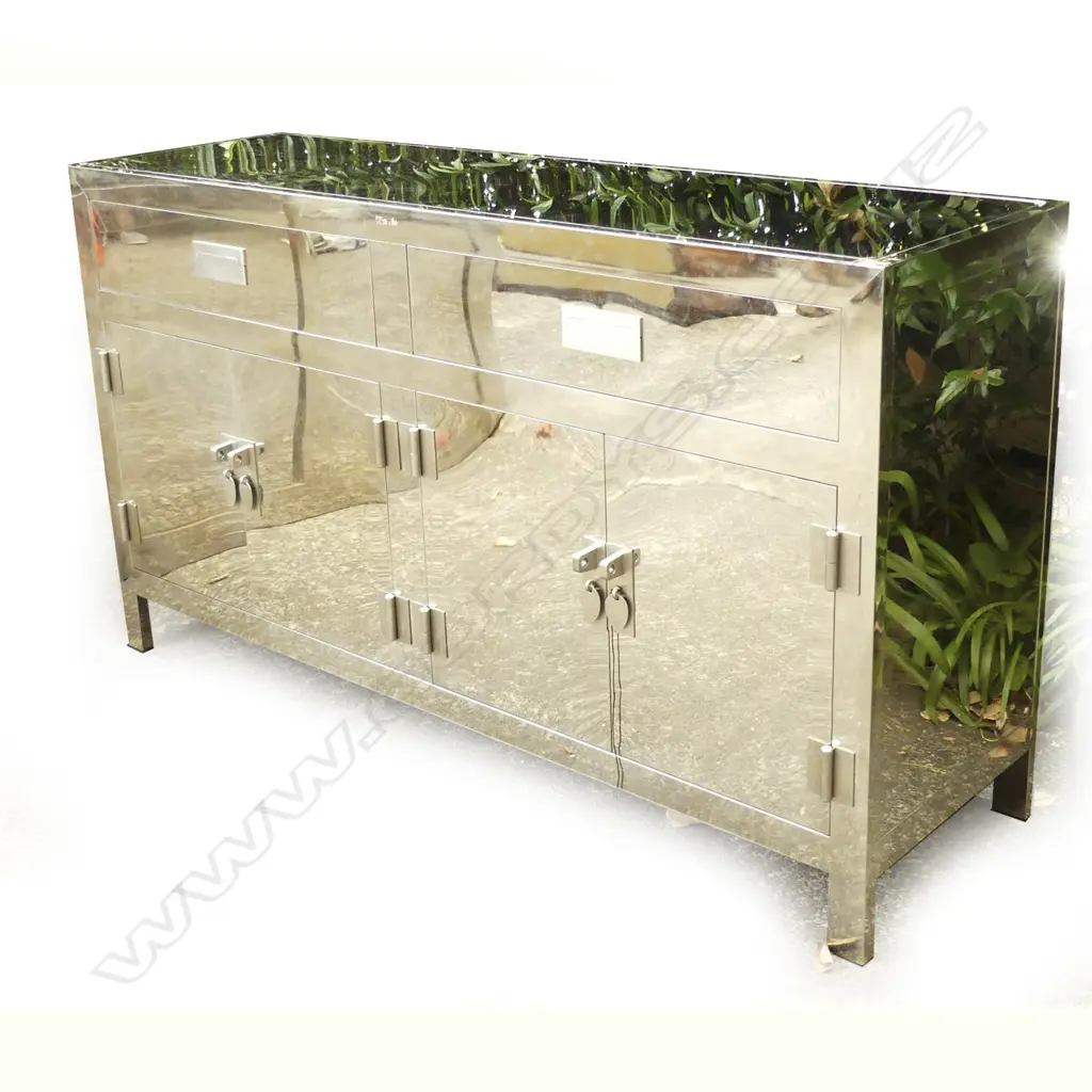 A contemporary polished steel sideboard large than above Image 1++