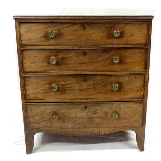 Georgian flame mahogany four drawer chest