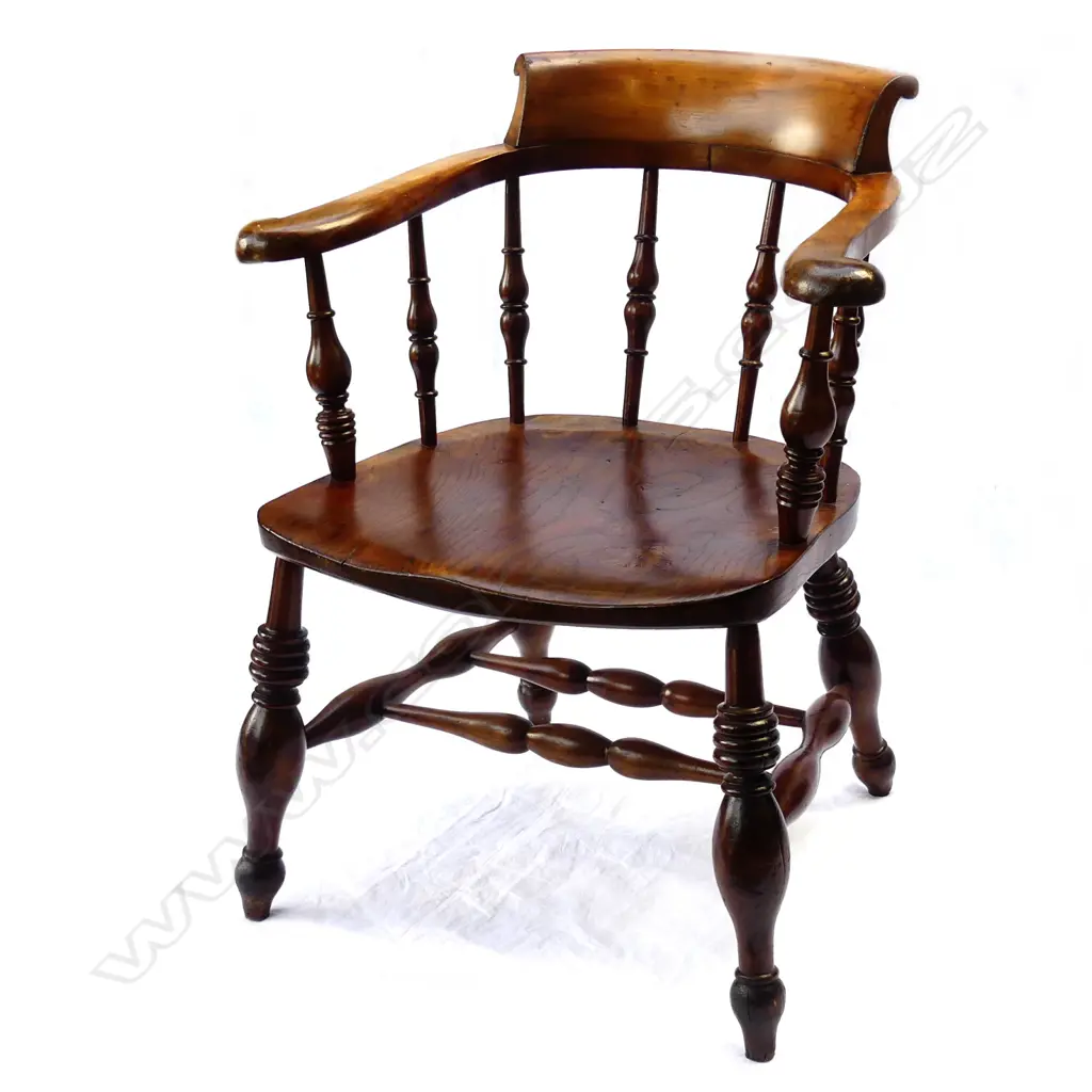 A Victorian elm Captain's chair Image 1++