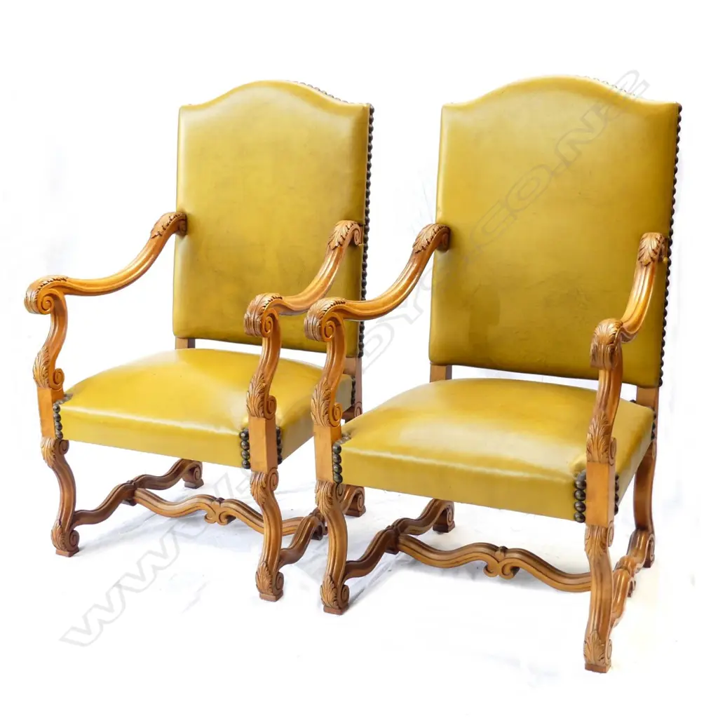 A pair of Georgian style open arm chairs Image 1++