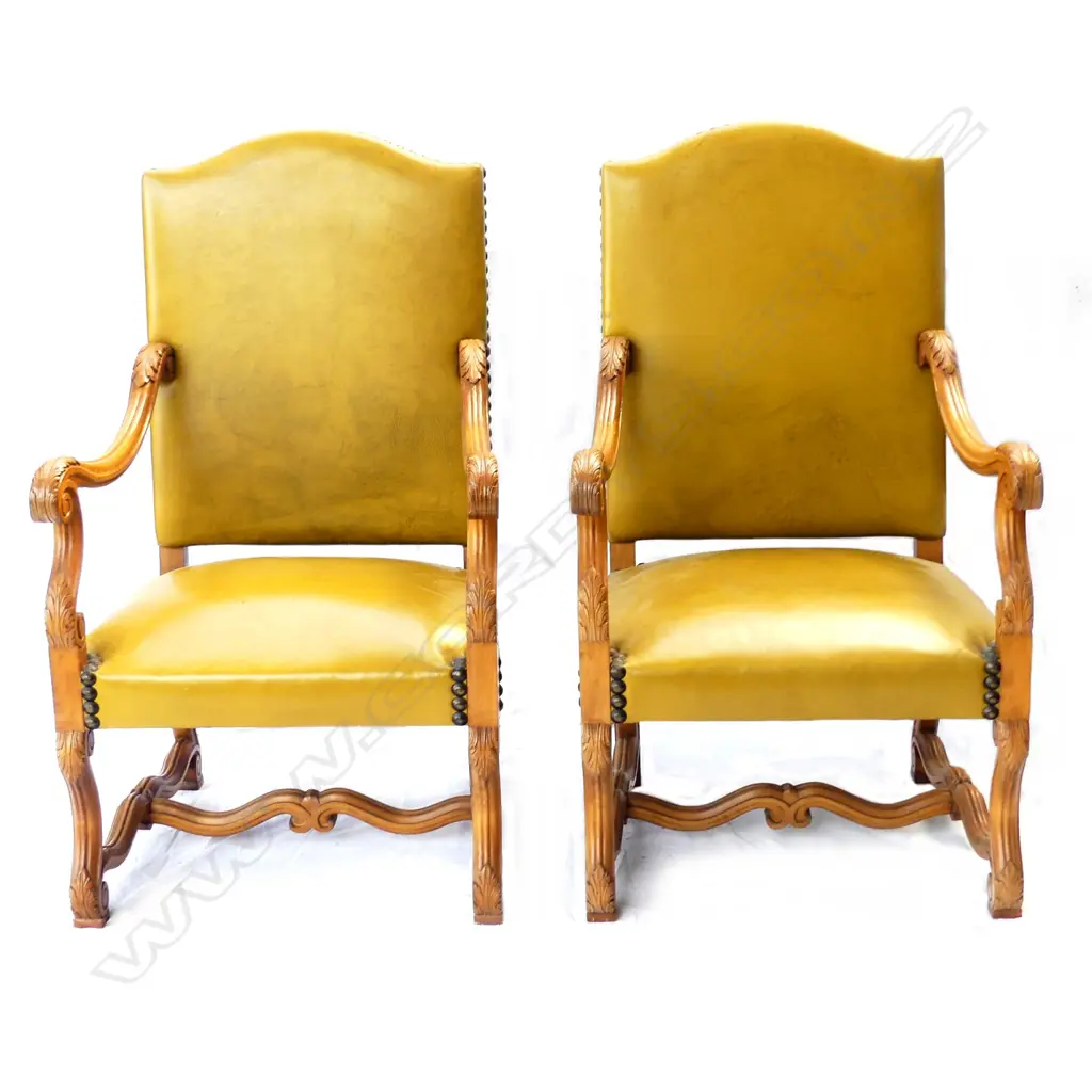 A pair of Georgian style open arm chairs Image 1++