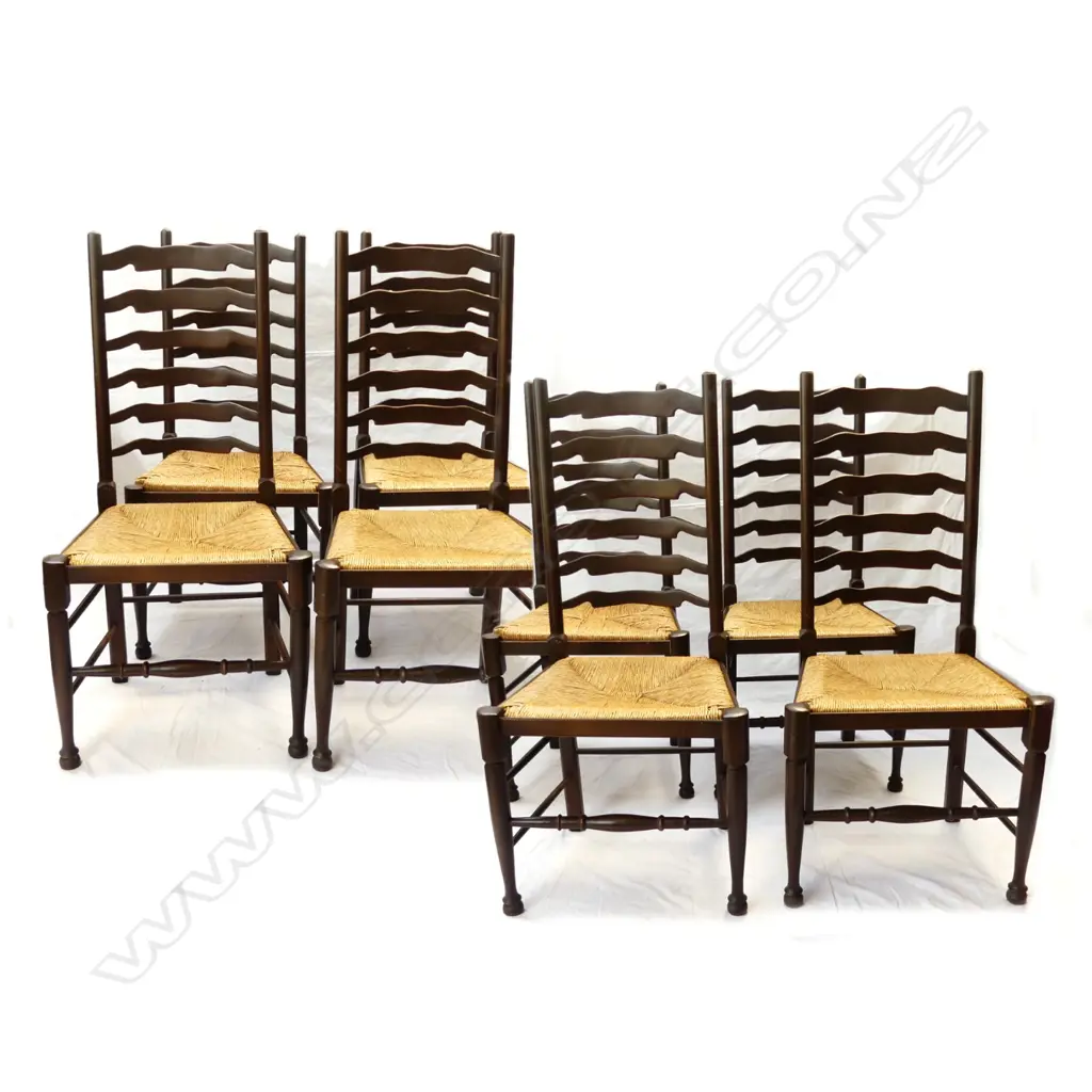 Eight pine ladderback chairs Image 1++