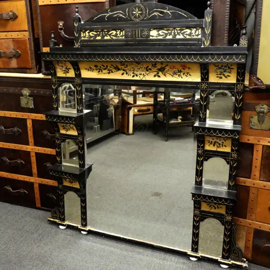 A Victorian aesthetic movement overmantel