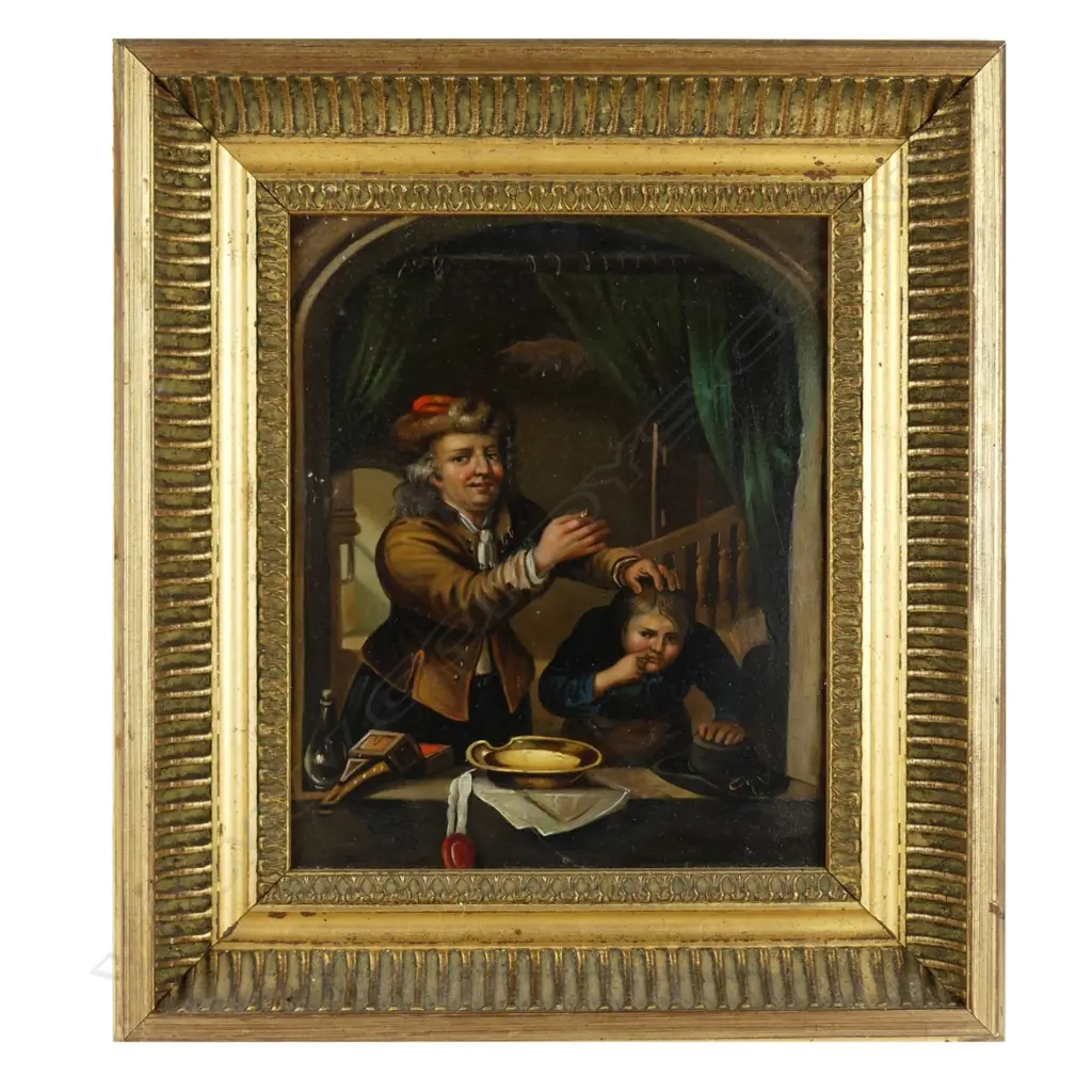 A pair of 18thC style oils on board Image 1++