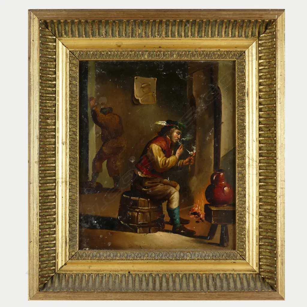 A pair of 18thC style oils on board Image 1++