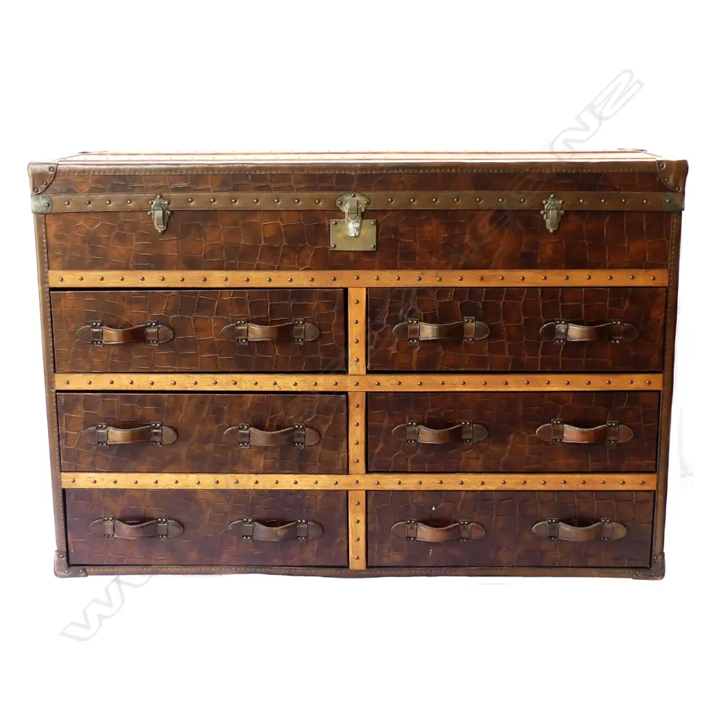 DESIGNER PONY HIDE & LEATHER STUDDED LGE. CHEST Image 1++