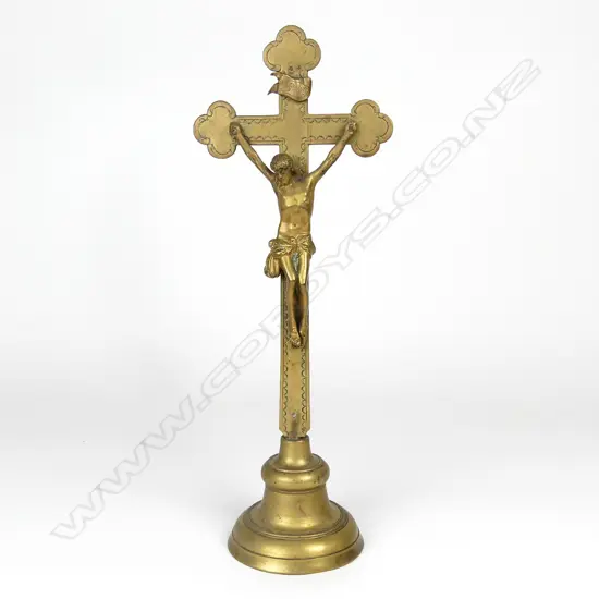 A vintage brass crucifix