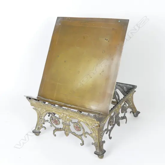A Victorian brass bible stand