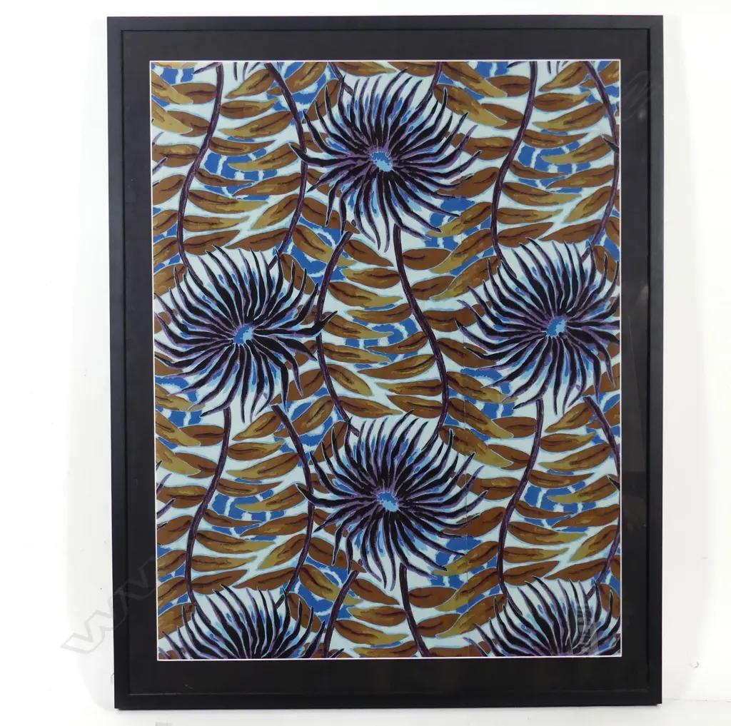 A framed French 1920s wallpaper sample Image 1++