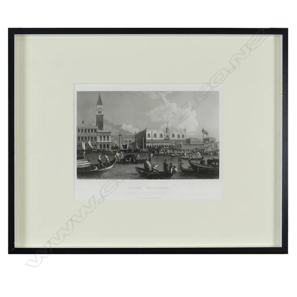 A steel engraving after Canaletto 'St. Mark's - The Bucentaur' Image 1++