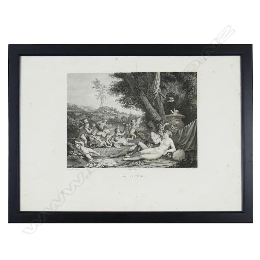 A 19thC French steel engraving 'Mars et Vénus' Image 1++