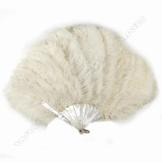 A white ostrich feather fan
