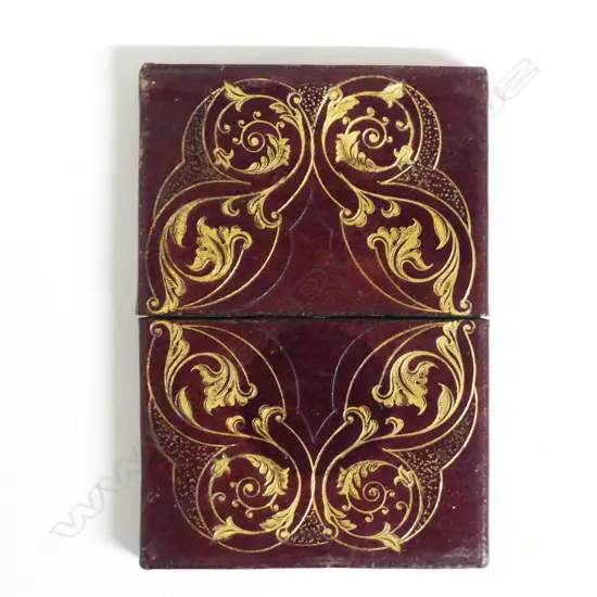 An Edwardian leather card case