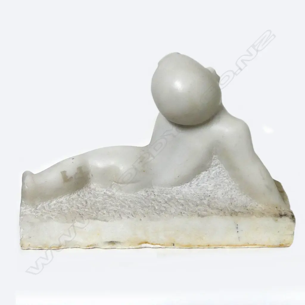 A marble figure of a reclining Chinese child Image 1++