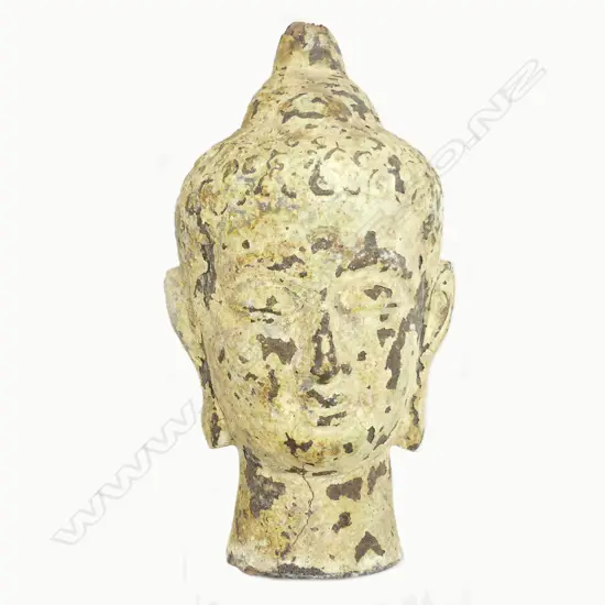A stoneware buddha head