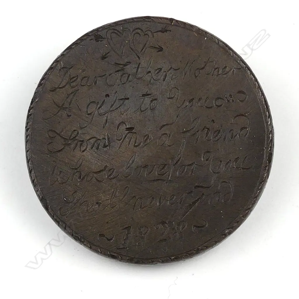 An uncommon 1828 hand-engraved 1797 ‘cartwheel’ penny Image 1++