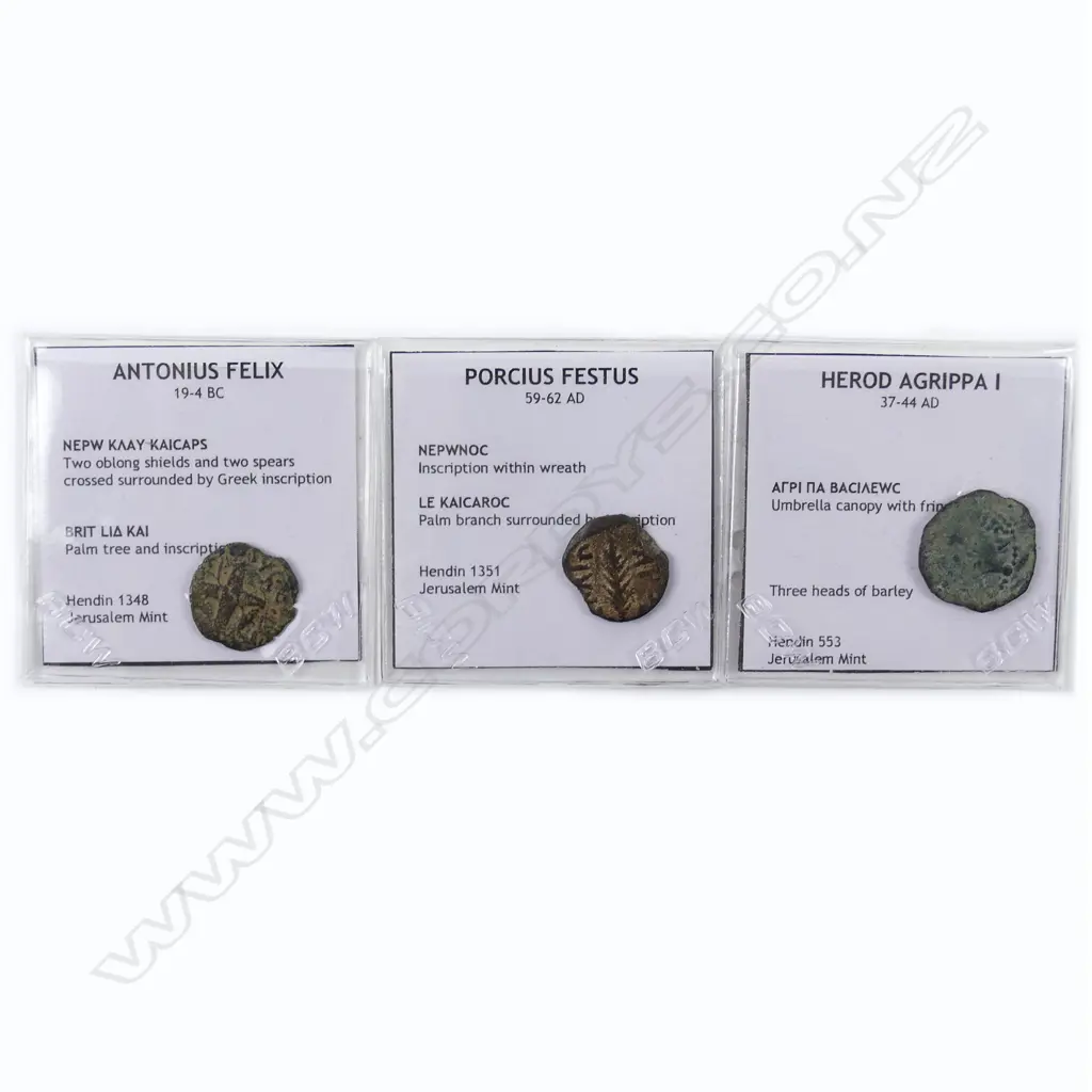 Three ancient Judean Biblical coins Image 1++