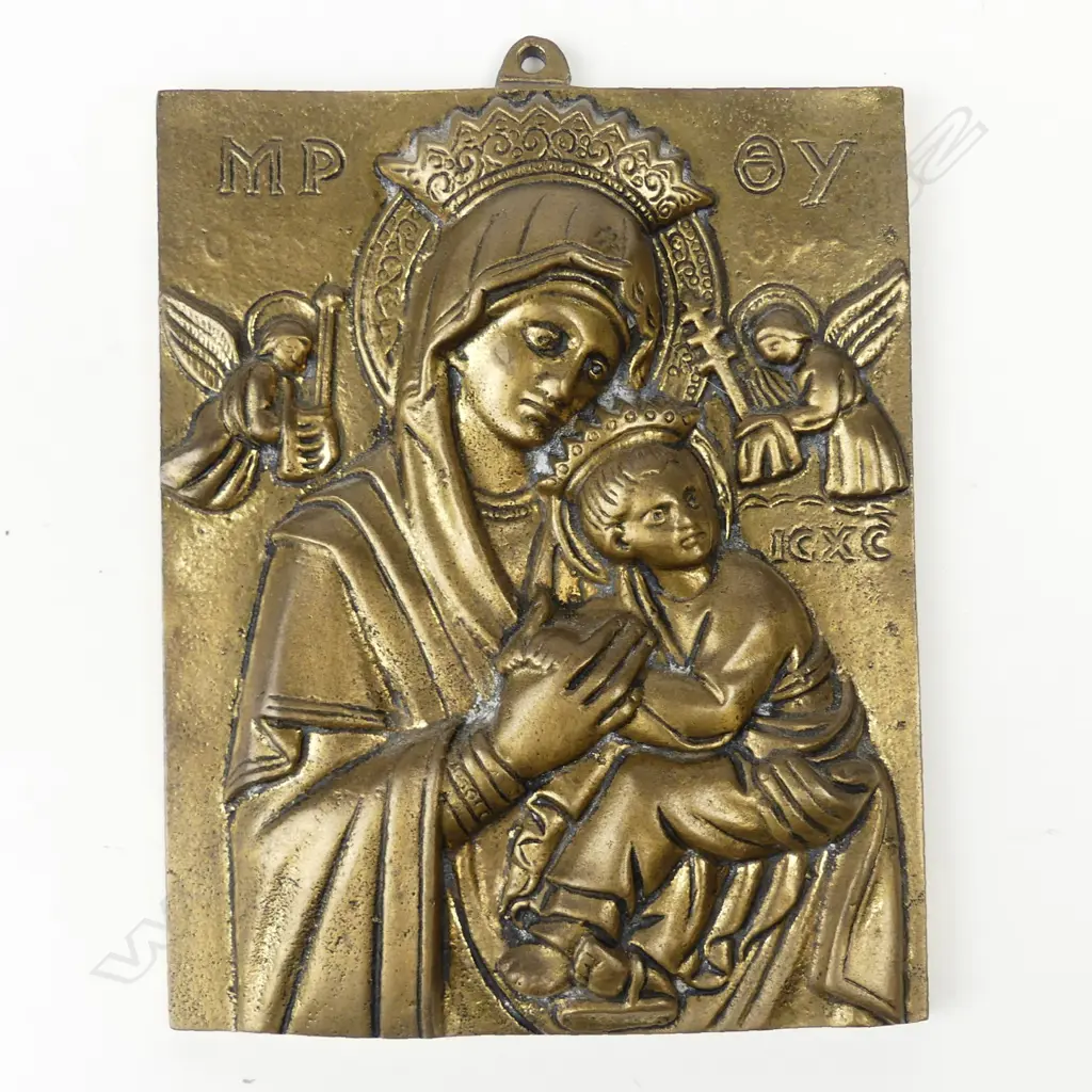 A 20thC brass relief panel icon Image 1++