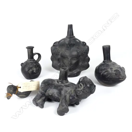 Five pieces of South American pottery