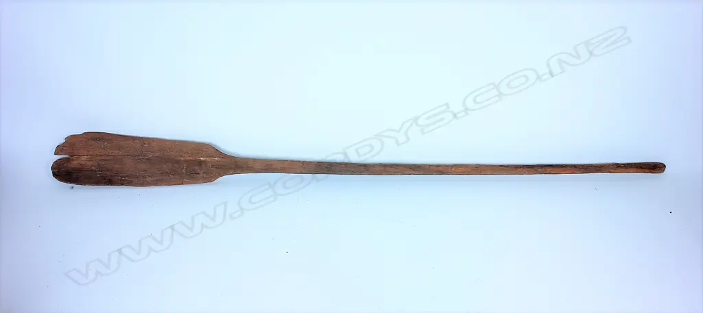 An old Maori wooden hoe (paddle) Image 1++