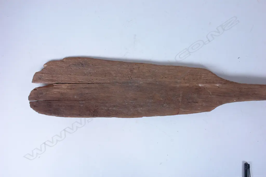 An old Maori wooden hoe (paddle) Image 1++
