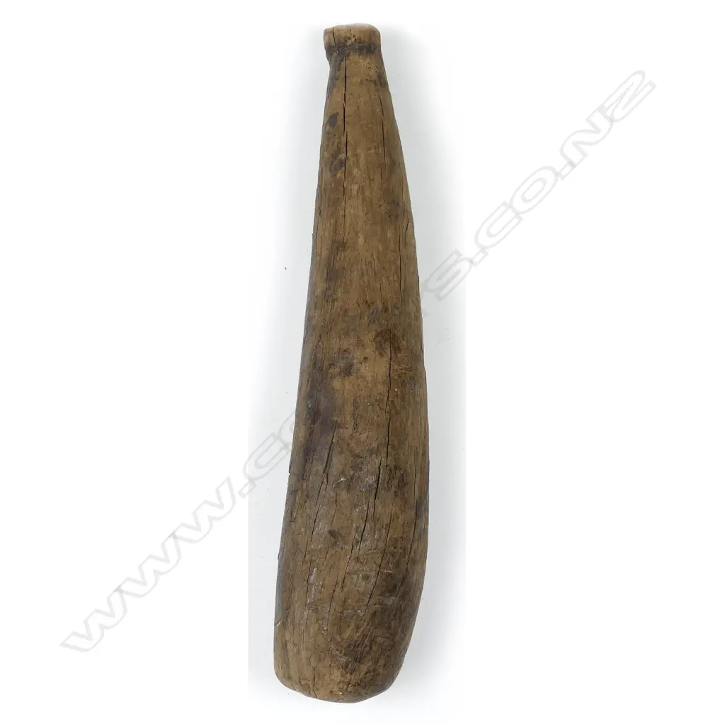 A 19thC or earlier patu aruhe (wooden fern root pounder) Image 1++
