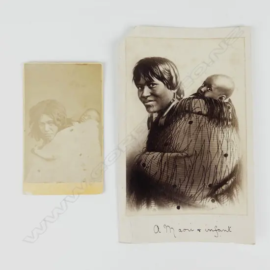 An early photo of a Lindauer painting and a carte de visite attributed to Elizabeth Pulman