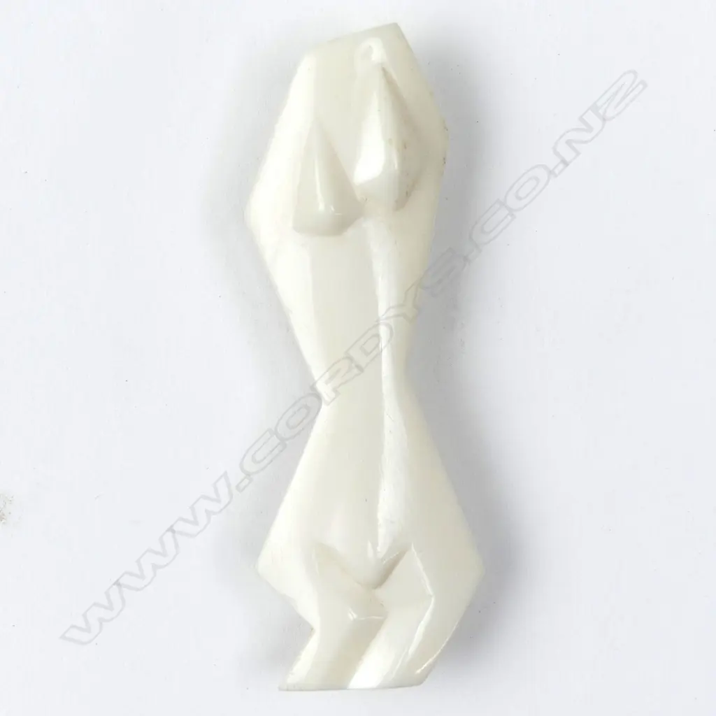 Doug Marsden carved bone stylised female nude brooch Image 1++