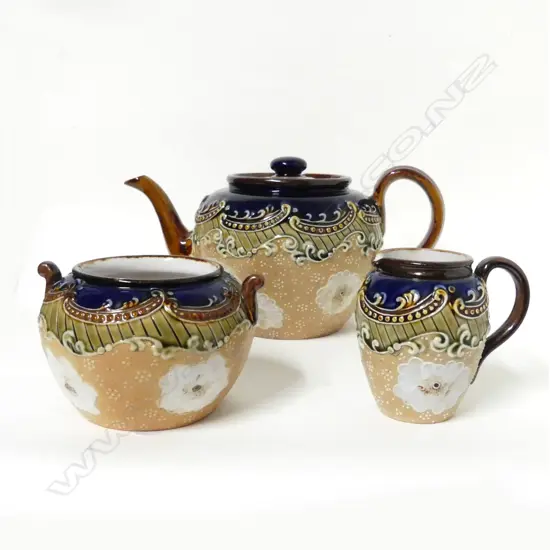 A Royal Doulton Slater's three-piece tea set