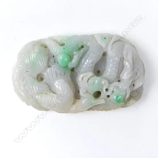 A Chinese pale jade large pendant
