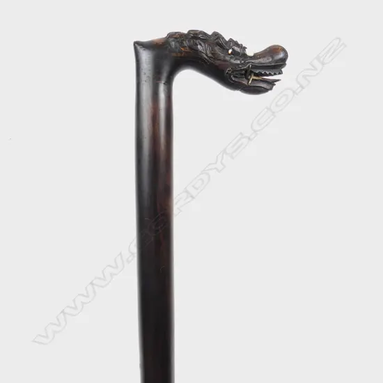 A vintage Chinese rosewood walking stick