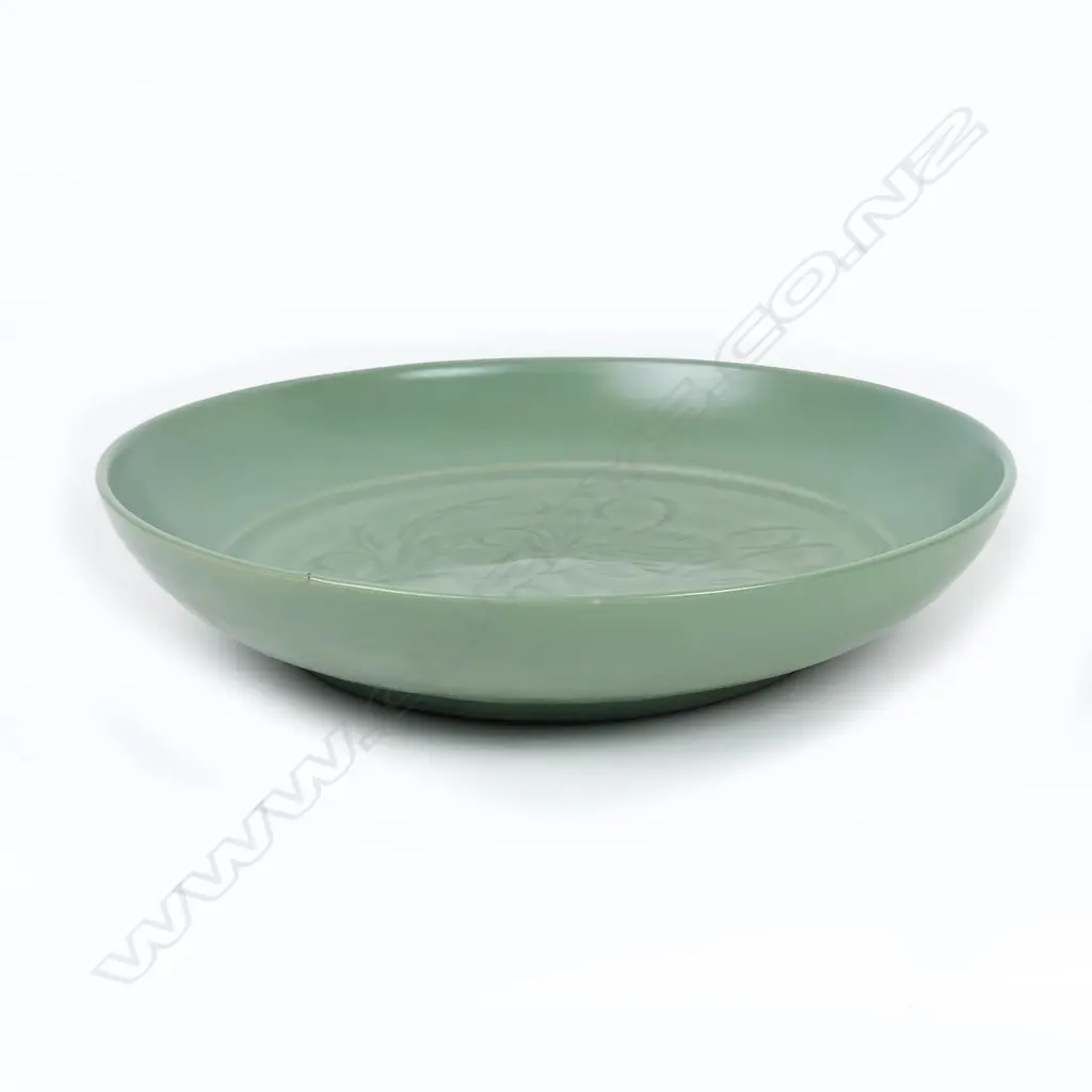An antique possibly Ming Longquan celadon large dish Image 1++