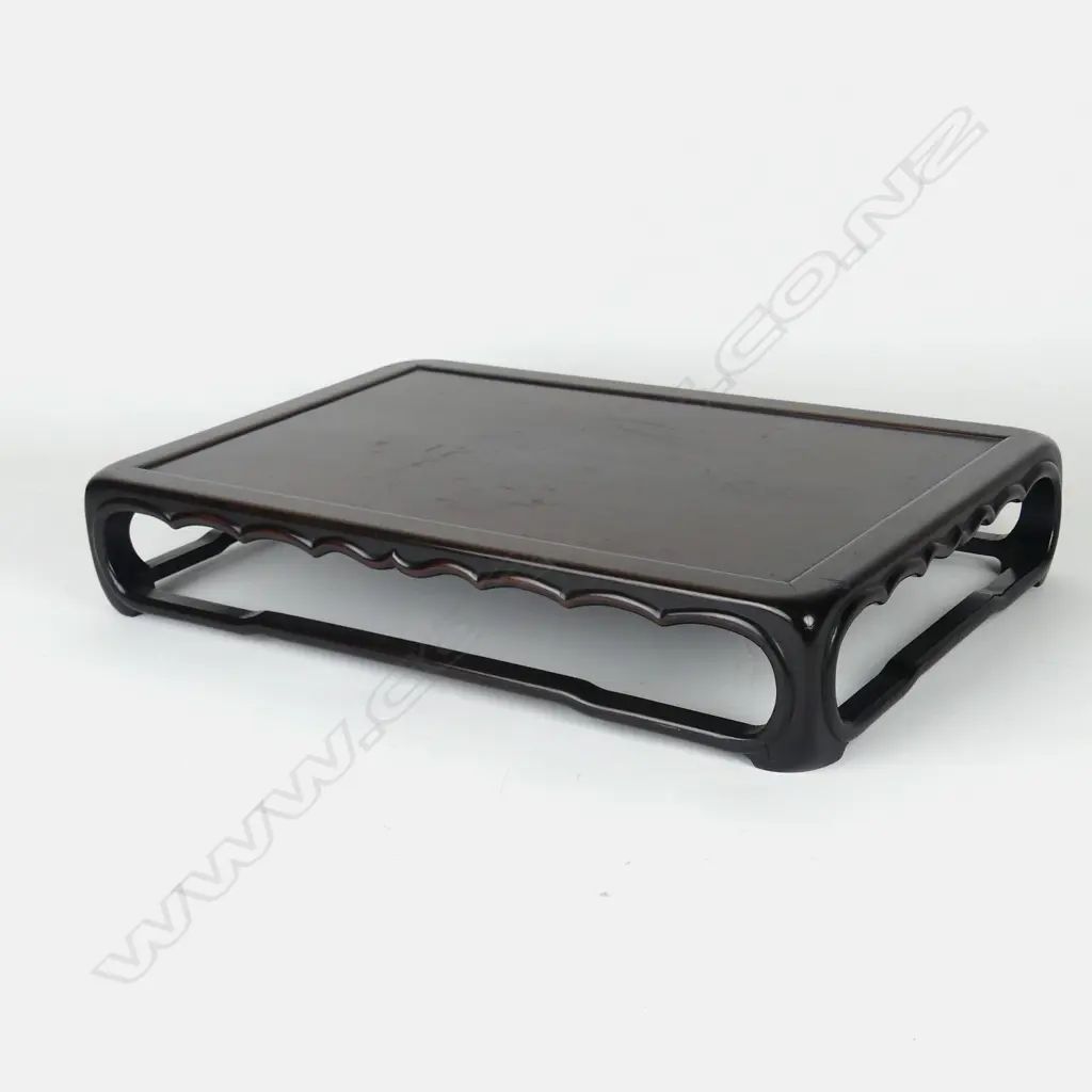 An old Oriental hardwood low rectangular stand Image 1++