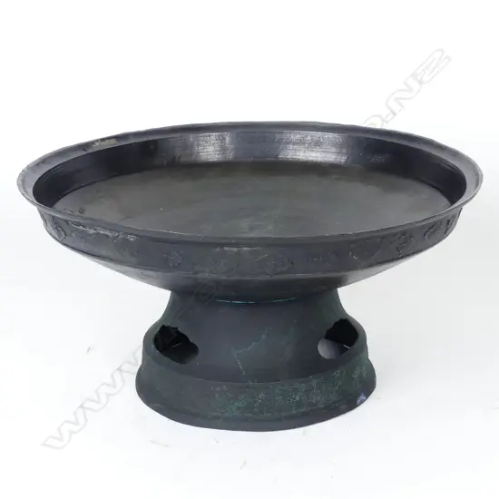 An old Japanese bronze large bowl