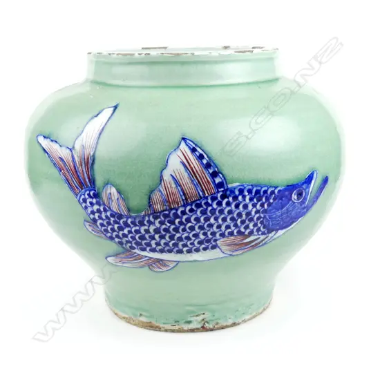 A Japanese celadon vase