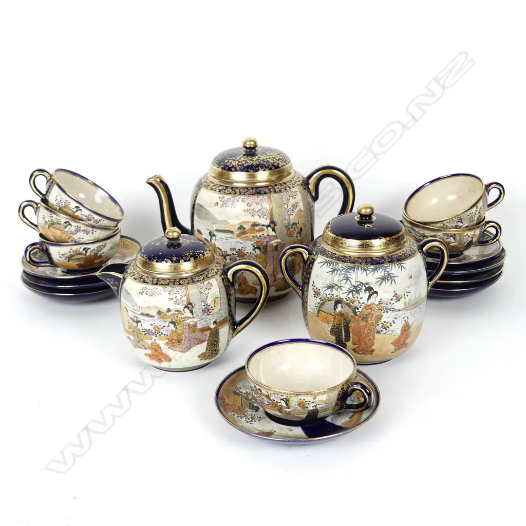 A Meiji period Satsuma tea set Image 1++