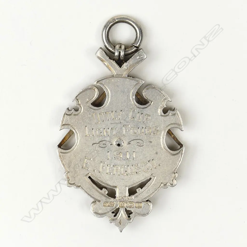A 1911 silver 'Otley cup' rowing fob medallion Image 1++