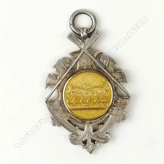 A 1911 silver 'Otley cup' rowing fob medallion