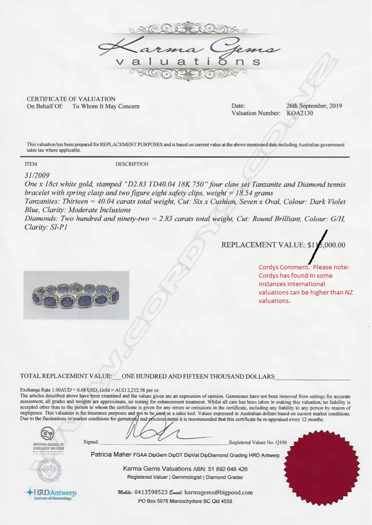 An 18ct white gold tanzanite and diamond bracelet Image 1++