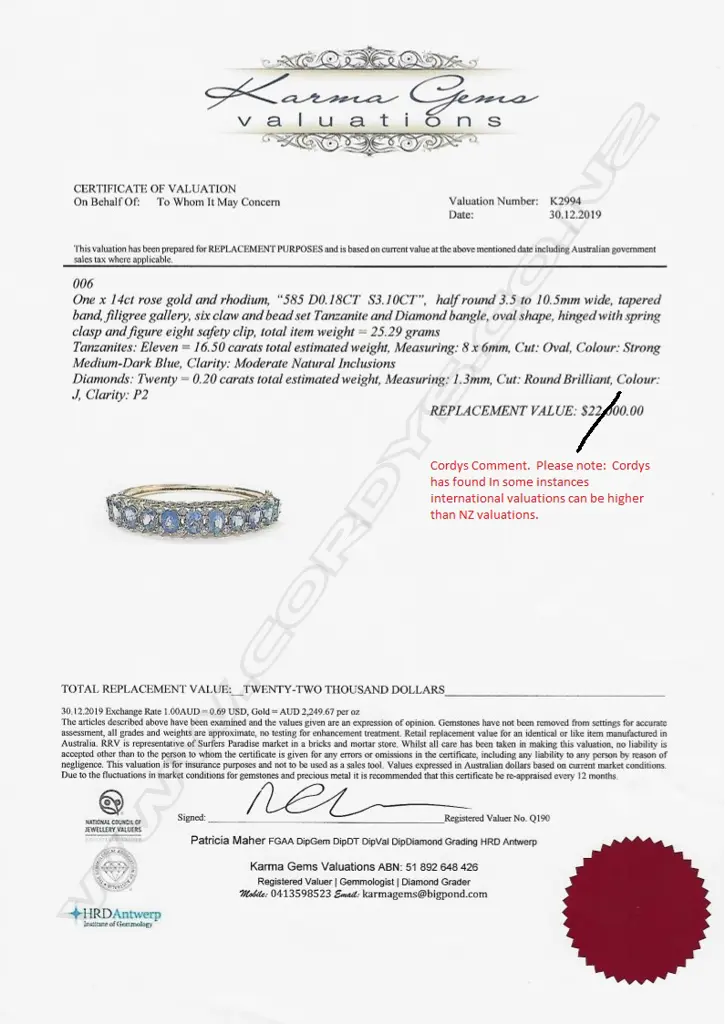 A 14ct rose gold tanzanite and diamond Victorian style hinged bangle Image 1++